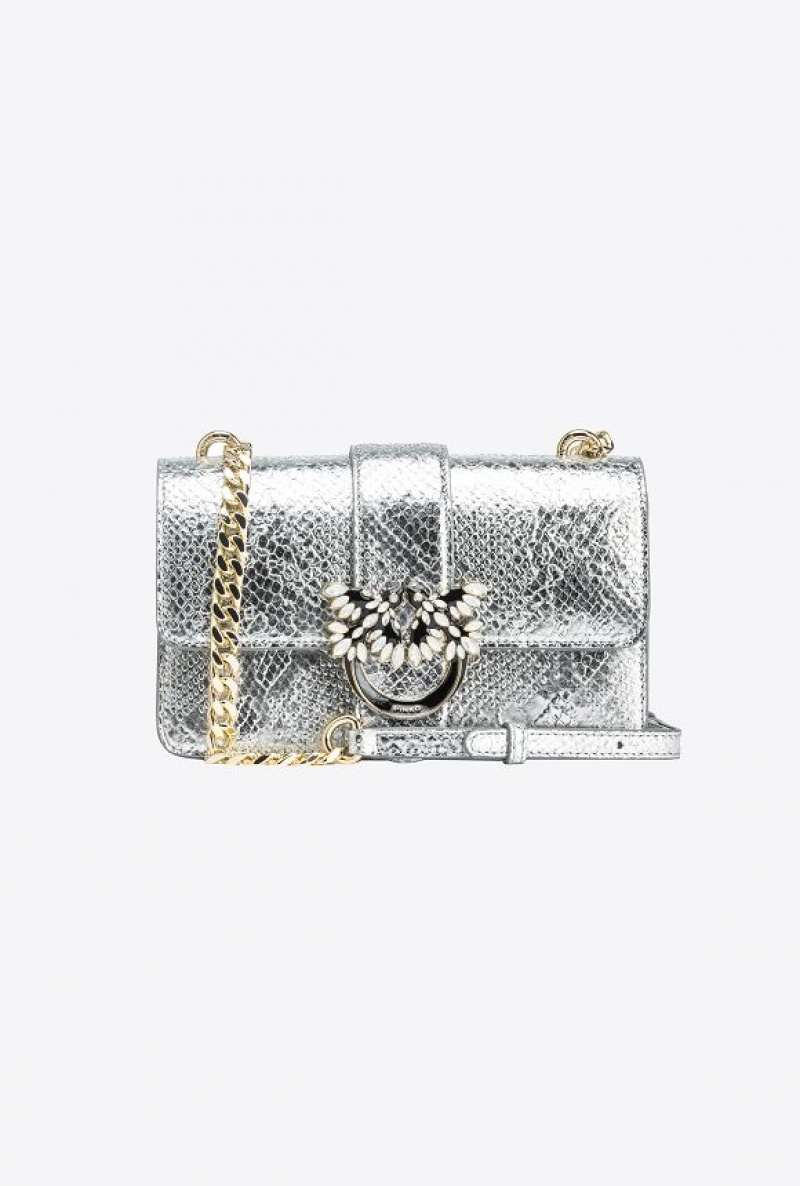 Pinko Pinko Galleria Mini Love Bag One In Punched Reptile Skin ZZFL | SN-PKO32914