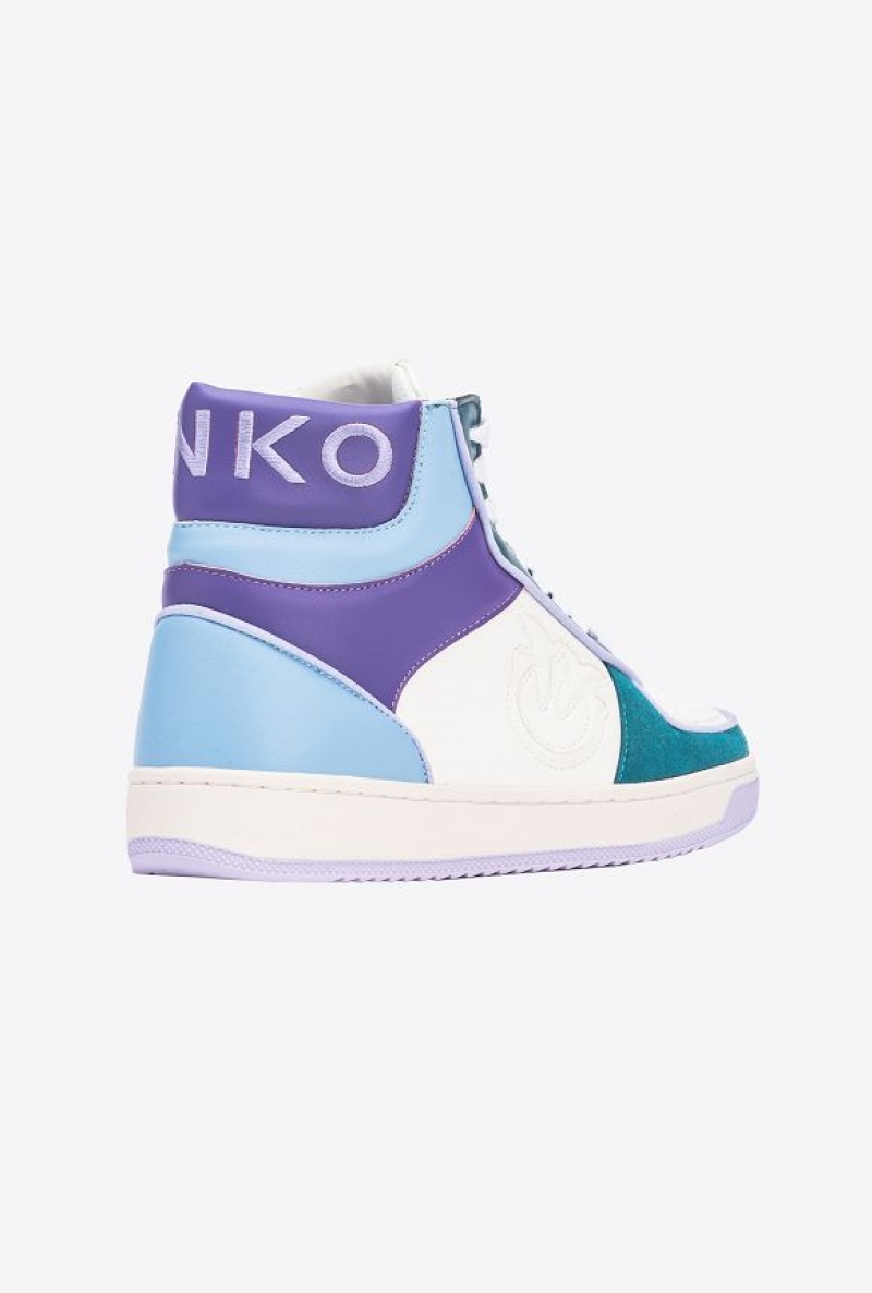 Pinko Pinko High-top Basketball Sneakers | Acbc MULTI. WHITE/GREEN/PURPLE | SN-PKO34127