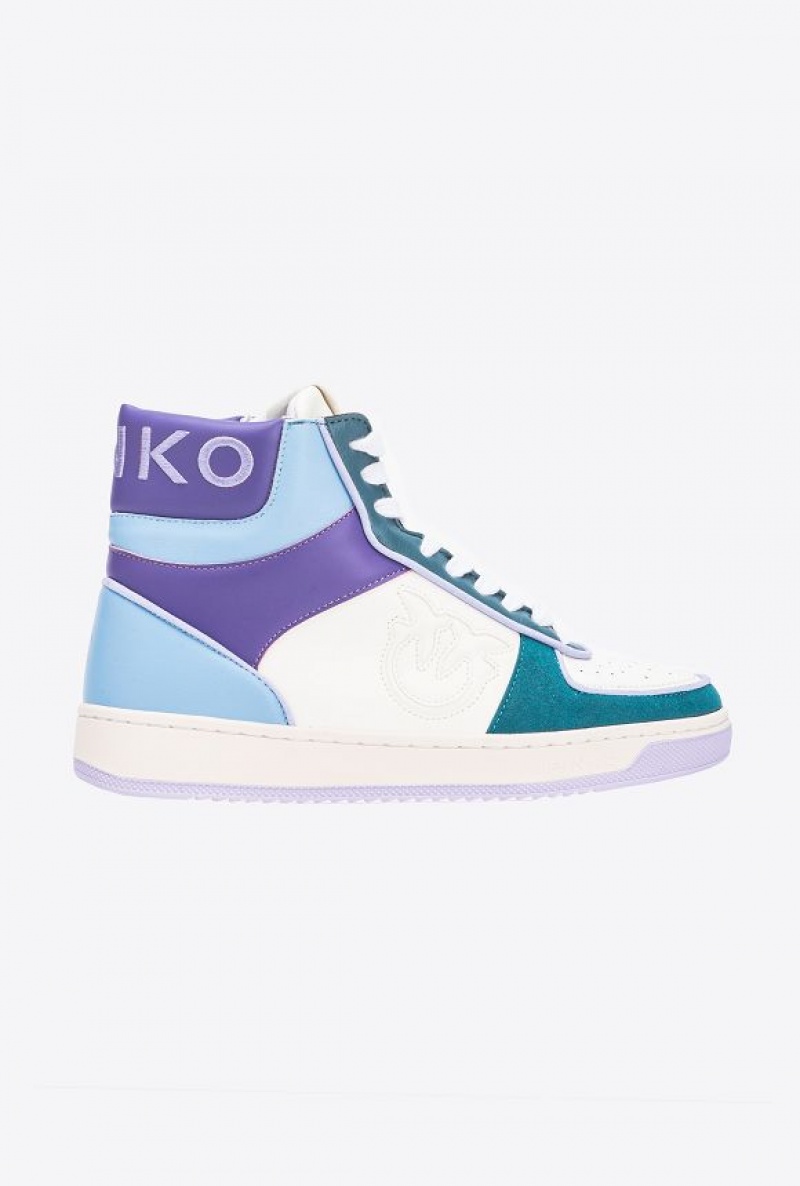 Pinko Pinko High-top Basketball Sneakers | Acbc MULTI. WHITE/GREEN/PURPLE | SN-PKO34127