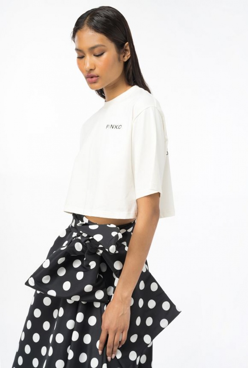 Pinko Pinko Lady Crop Top WINTER WHITE | SN-PKO33324