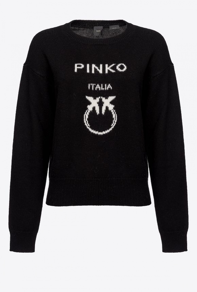 Pinko Pinko Love Birds Pullover BLACK/WHITE | SN-PKO33412