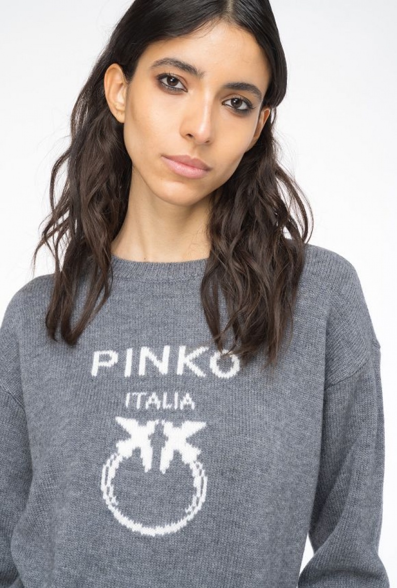 Pinko Pinko Love Birds Pullover DRIZZLE GREY | SN-PKO33423