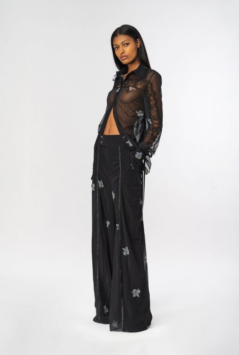 Pinko Pinko Reimagine Tulle Trousers By Patrick Mcdowell BLACK/WHITE | SN-PKO33721