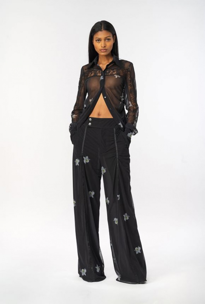 Pinko Pinko Reimagine Tulle Trousers By Patrick Mcdowell BLACK/WHITE | SN-PKO33721