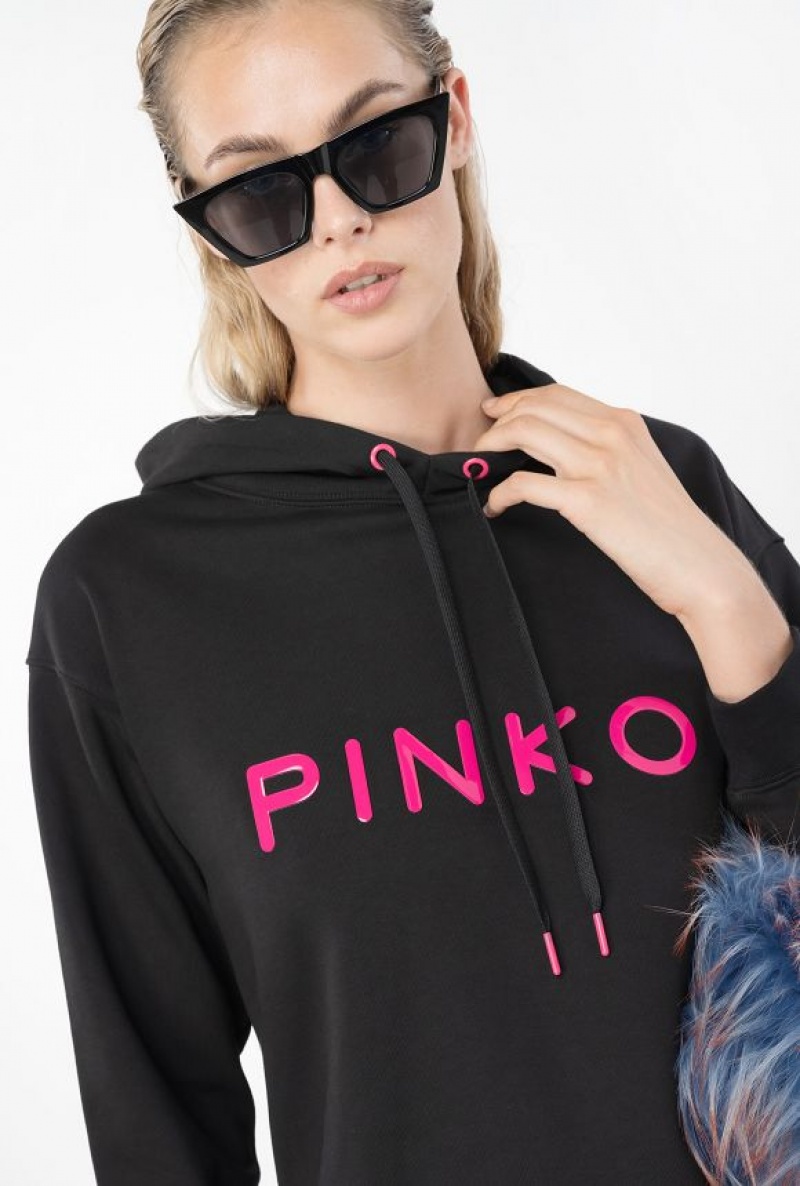 Pinko Pinko-print Sweatshirt LIMO BLACK | SN-PKO33497