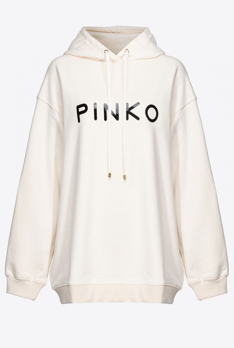 Pinko Pinko-print Sweatshirt PINK SMOKE WHITE | SN-PKO33421