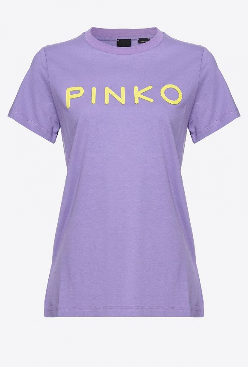 Pinko Pinko-print T-shirt KASHMIR PURPLE | SN-PKO33344