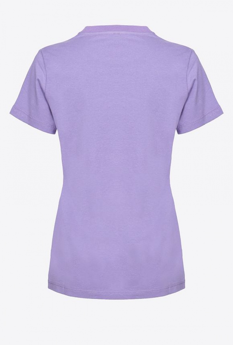 Pinko Pinko-print T-shirt KASHMIR PURPLE | SN-PKO33344