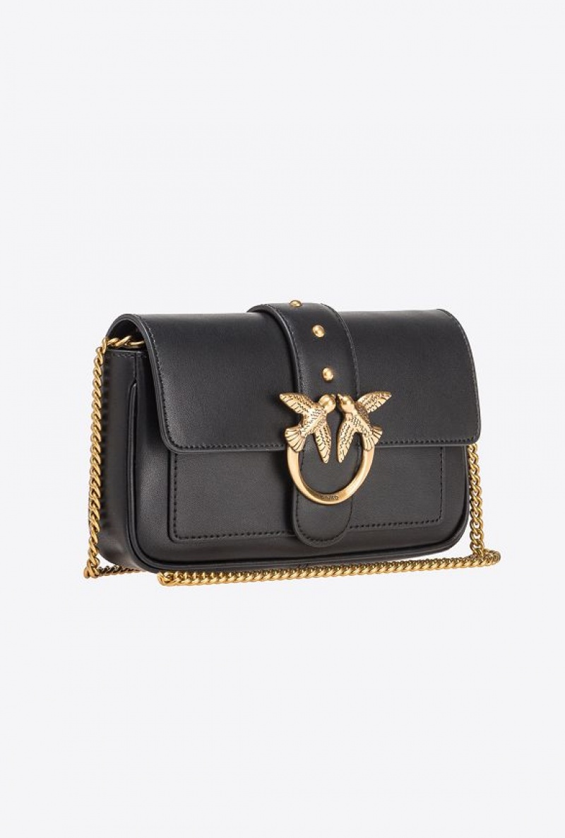 Pinko Pocket Love Bag One Simply BLACK-ANTIQUE GOLD | SN-PKO32787