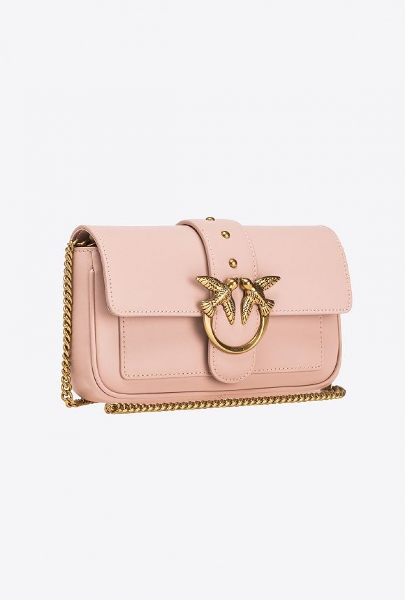 Pinko Pocket Love Bag One Simply PINK/DUSTY PINK-ANTIQUE GOLD | SN-PKO32460