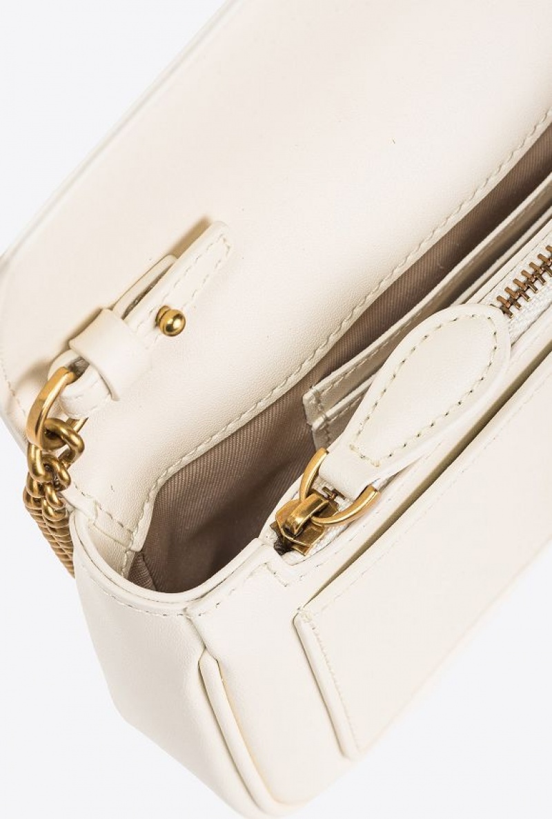 Pinko Pocket Love Bag One Simply WHITE+WHITE-ANTIQUE GOLD | SN-PKO32456