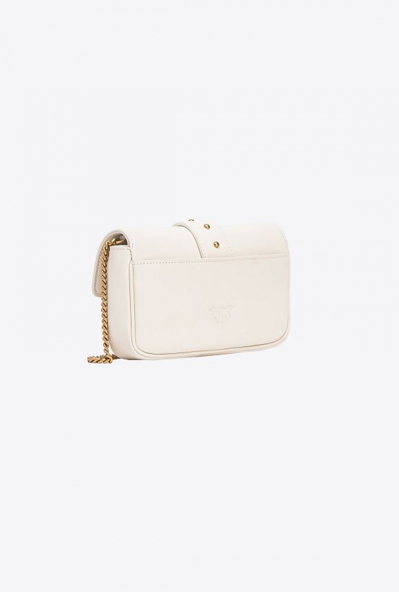 Pinko Pocket Love Bag One Simply WHITE+WHITE-ANTIQUE GOLD | SN-PKO32793