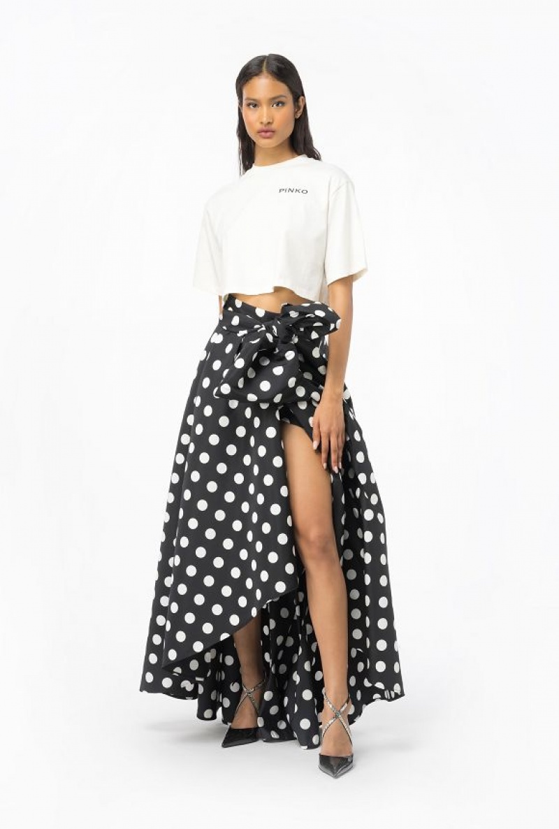 Pinko Polka-dot Maxi Skirt BLACK/WHITE | SN-PKO33969