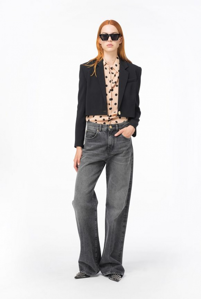 Pinko Polka-dot Shirt NUDE/BLACK | SN-PKO33172