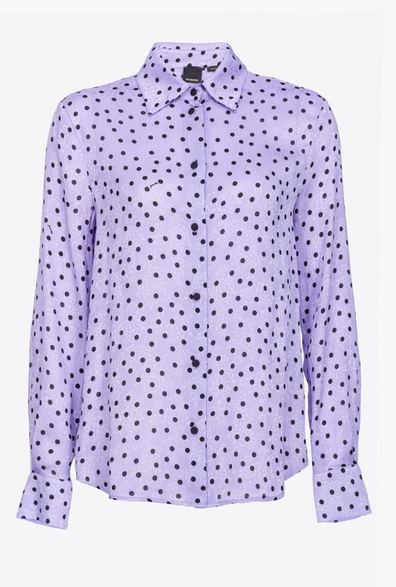 Pinko Polka-dot Shirt VERO BLU - REATTIVO | SN-PKO33158