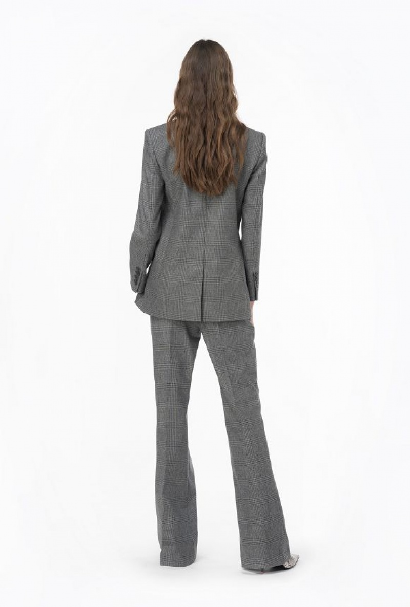 Pinko Prince-of-wales Flannel Blazer GREY/BLACK | SN-PKO33906