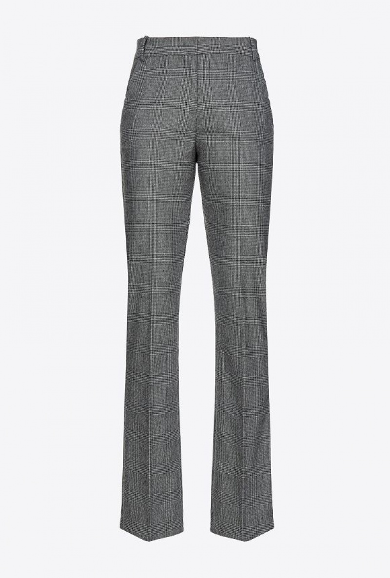 Pinko Prince-of-wales Flannel Trousers GREY/BLACK | SN-PKO33778