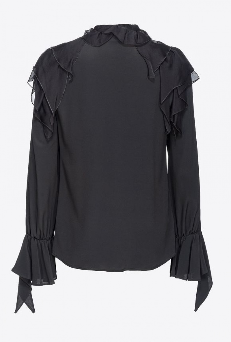 Pinko Ruffled Shirt LIMO BLACK | SN-PKO33181