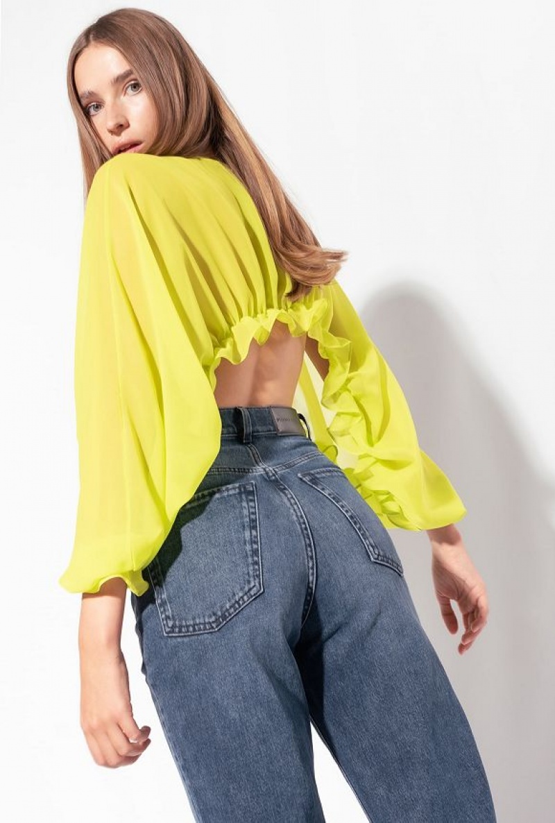 Pinko Ruffled Shrug LIME YELLOW | SN-PKO34381