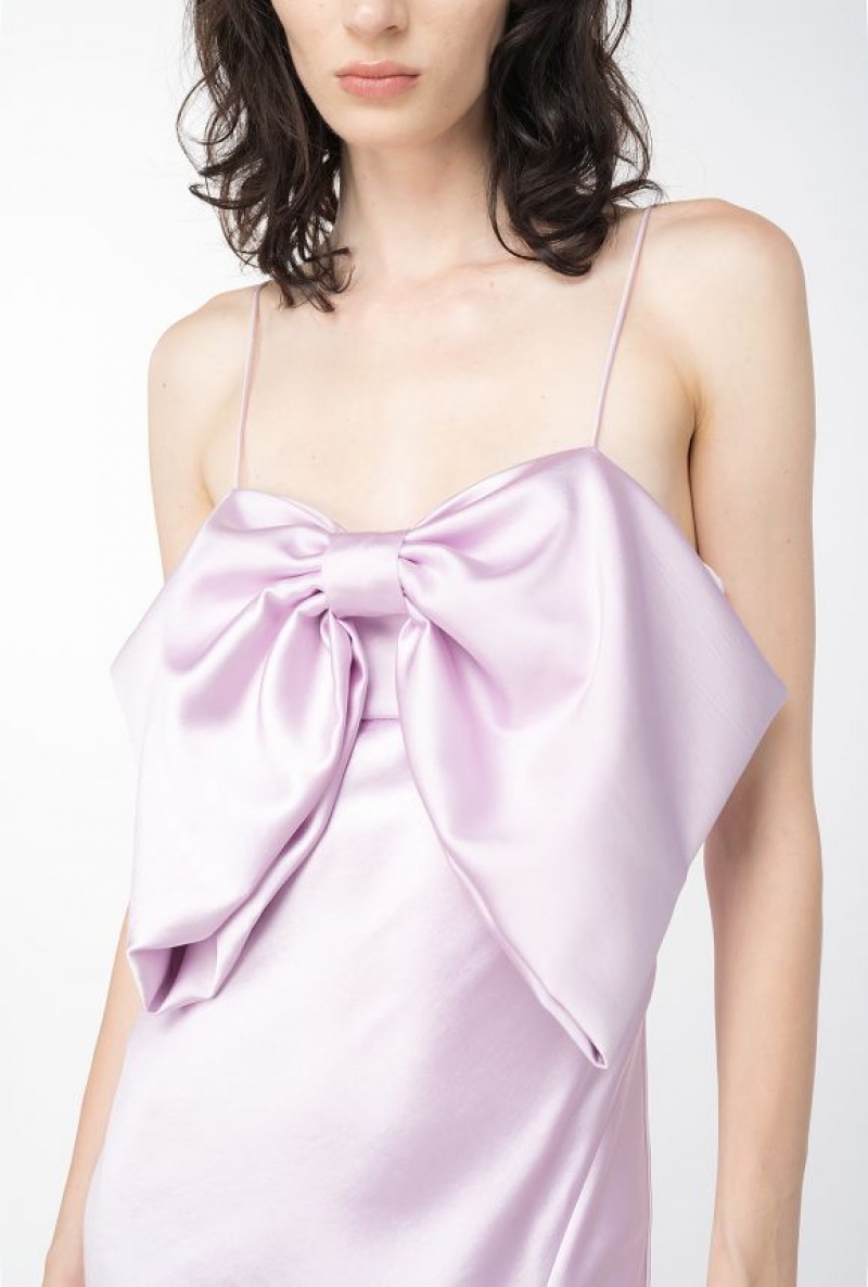 Pinko Satin Dress With Bow ORCHID BUNCH | SN-PKO33032