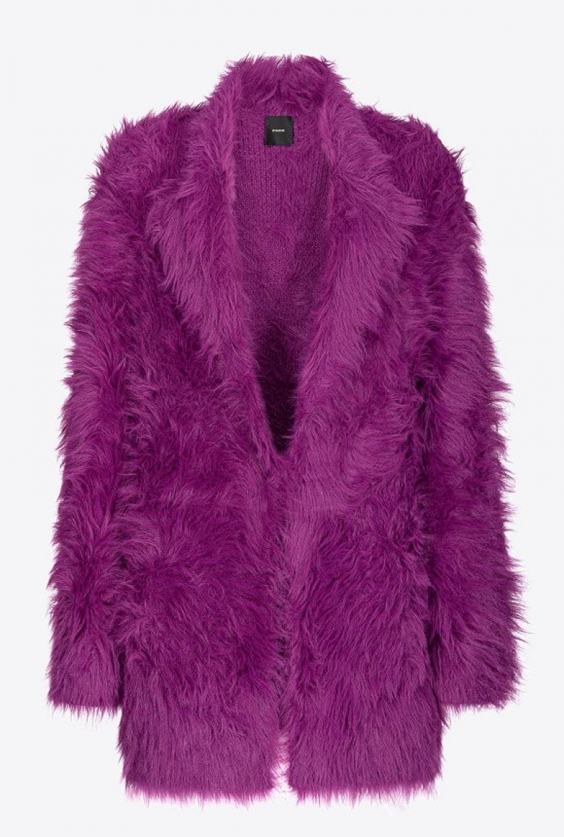 Pinko Short Faux Fur Coat BOUGAINVILLEA PURPLE | SN-PKO33673