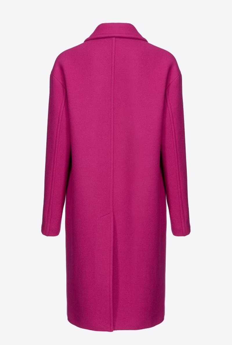 Pinko Single-breasted Cloth Coat BOUGAINVILLEA PURPLE | SN-PKO33630