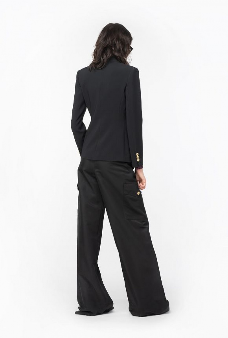 Pinko Single-breasted Stretch Blazer LIMO BLACK | SN-PKO33943