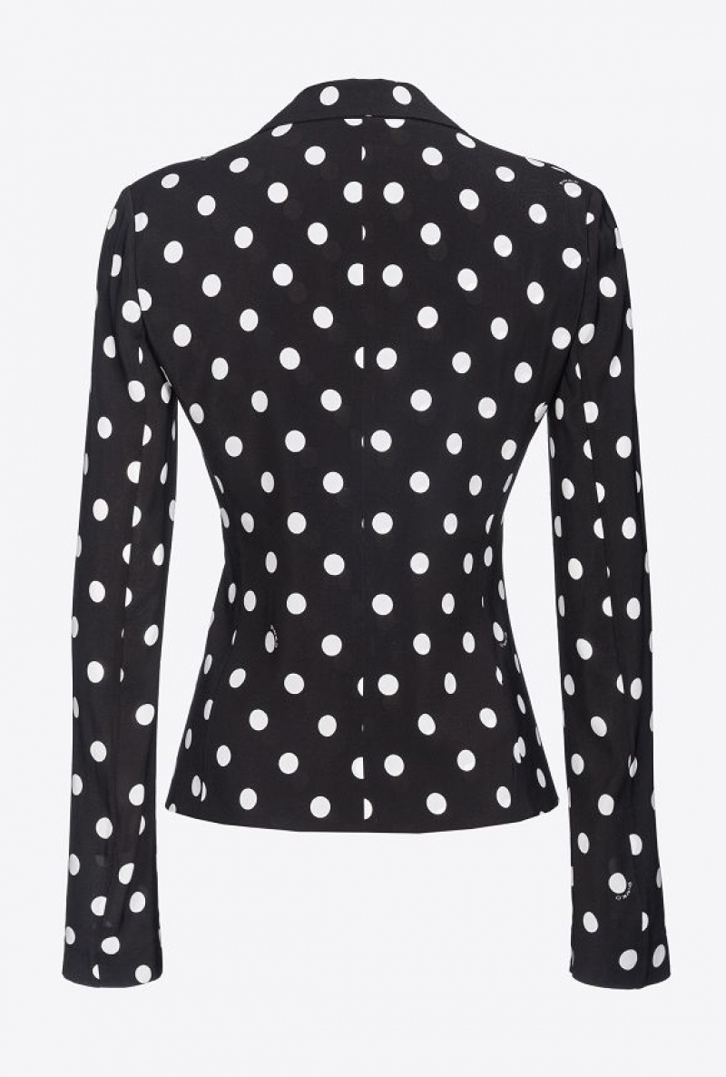 Pinko Slim-fit Polka-dot Blazer BLACK/WHITE | SN-PKO33971