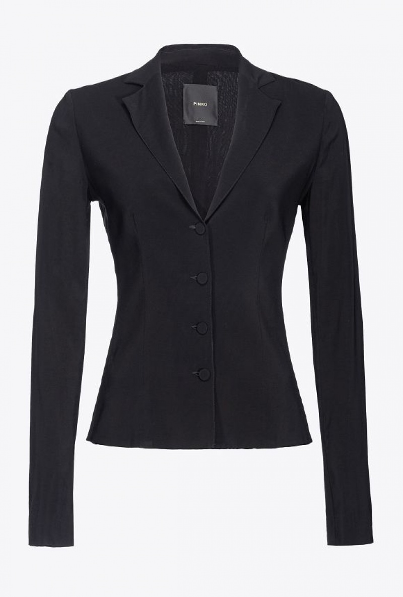 Pinko Slim-fit Stretch Blazer LIMO BLACK | SN-PKO33937