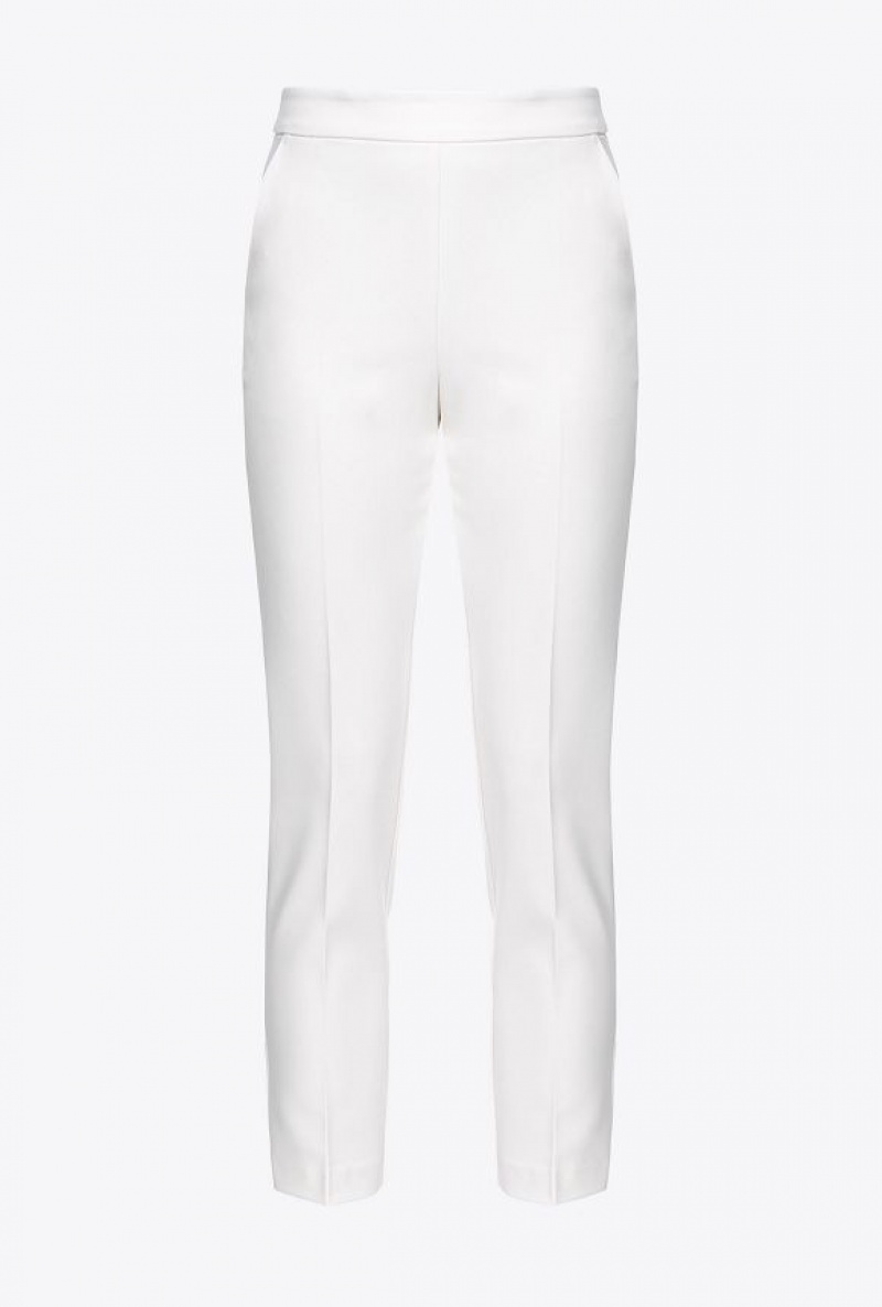 Pinko Slim-fit Trousers In Technical Stretch Crepe SNOW WHITE | SN-PKO33683