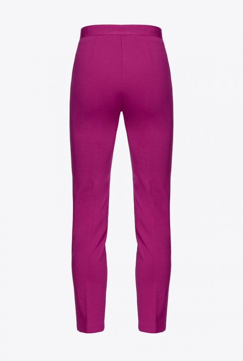 Pinko Slim-fitting Technical Fabric Trousers BOUGAINVILLEA PURPLE | SN-PKO33705