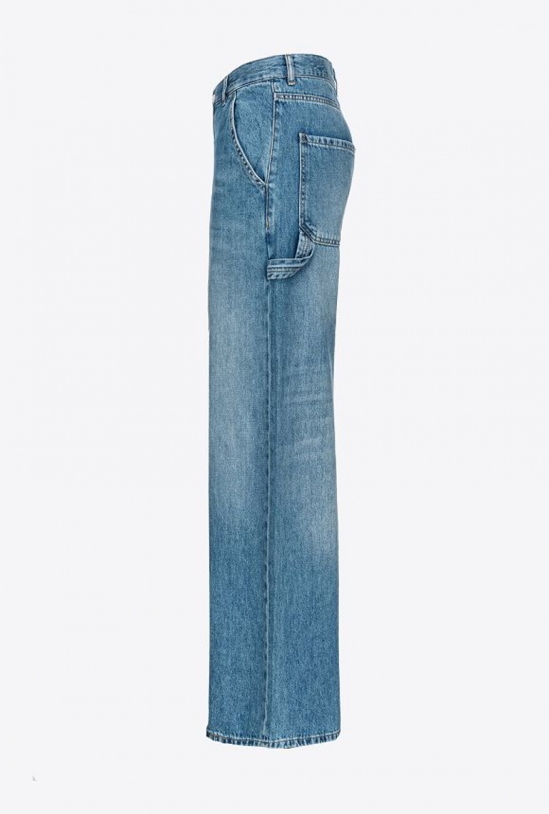 Pinko Slouchy Wide-leg Jeans MEDIUM LIGHT WASH | SN-PKO34031