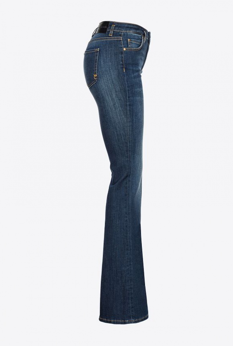 Pinko Stretch Denim Bell-bottom Jeans DARK WASH | SN-PKO34018