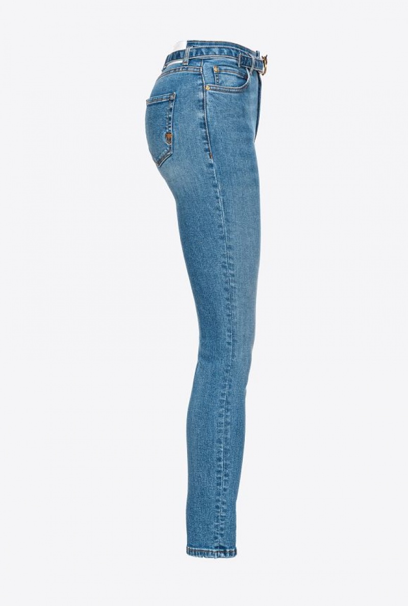 Pinko Stretch Skinny Jeans With Belt MEDIUM VINTAGE WASH | SN-PKO33989