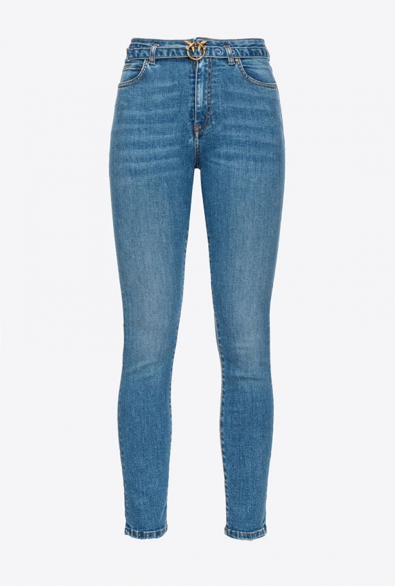 Pinko Stretch Skinny Jeans With Belt MEDIUM VINTAGE WASH | SN-PKO33989