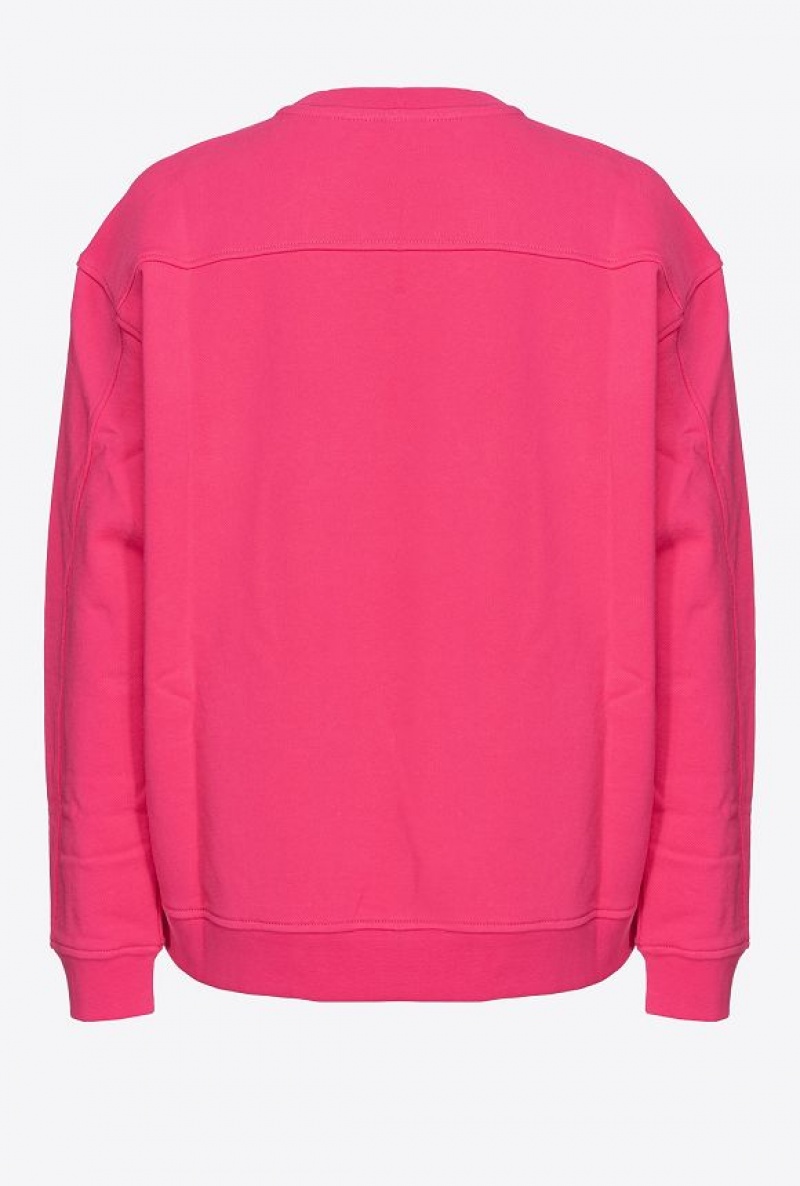 Pinko Sweatshirt With Glossy Love Birds Logo BEETROOT | SN-PKO33520