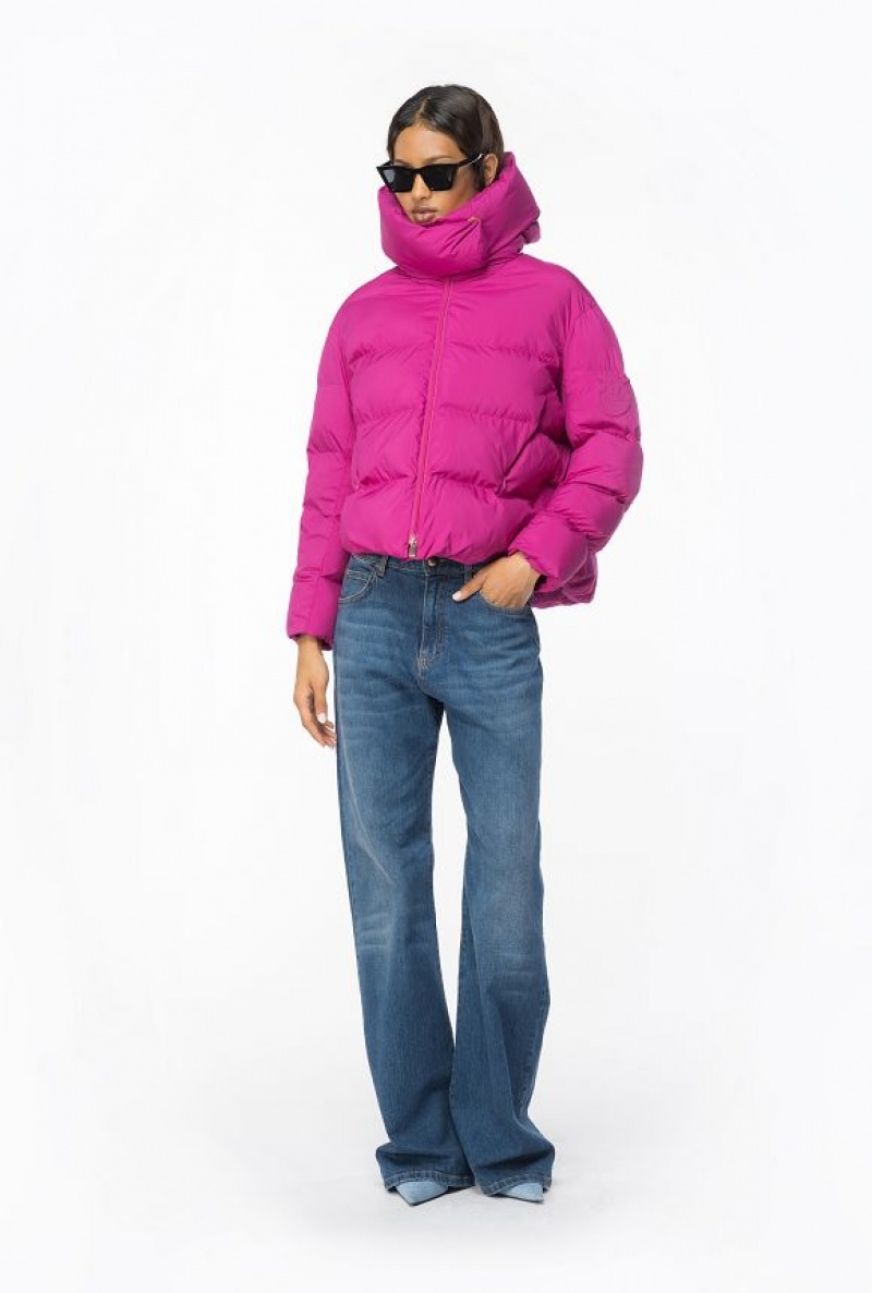 Pinko Technical Canvas Jacket With Hood BOUGAINVILLEA PURPLE | SN-PKO33651