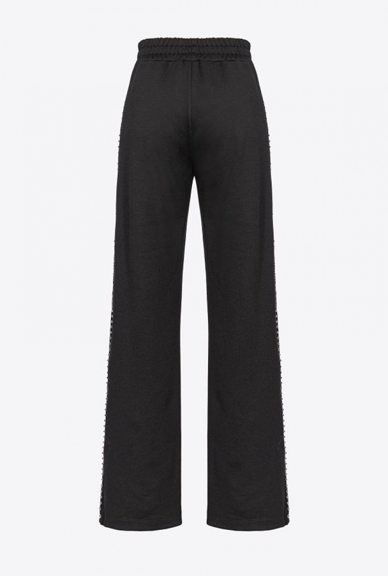 Pinko Technical Fabric Trousers With Studs LIMO BLACK | SN-PKO33732