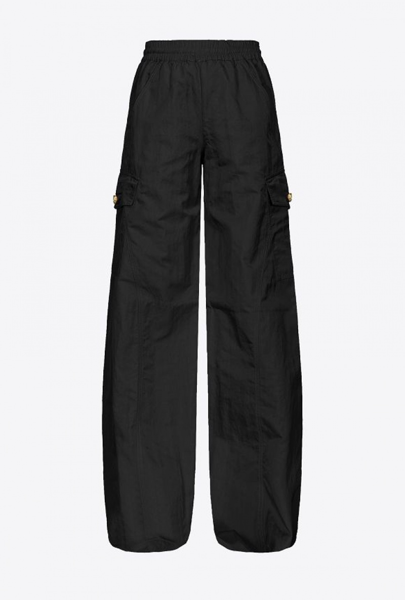 Pinko Technical Twill Cargo Trousers LIMO BLACK | SN-PKO33754