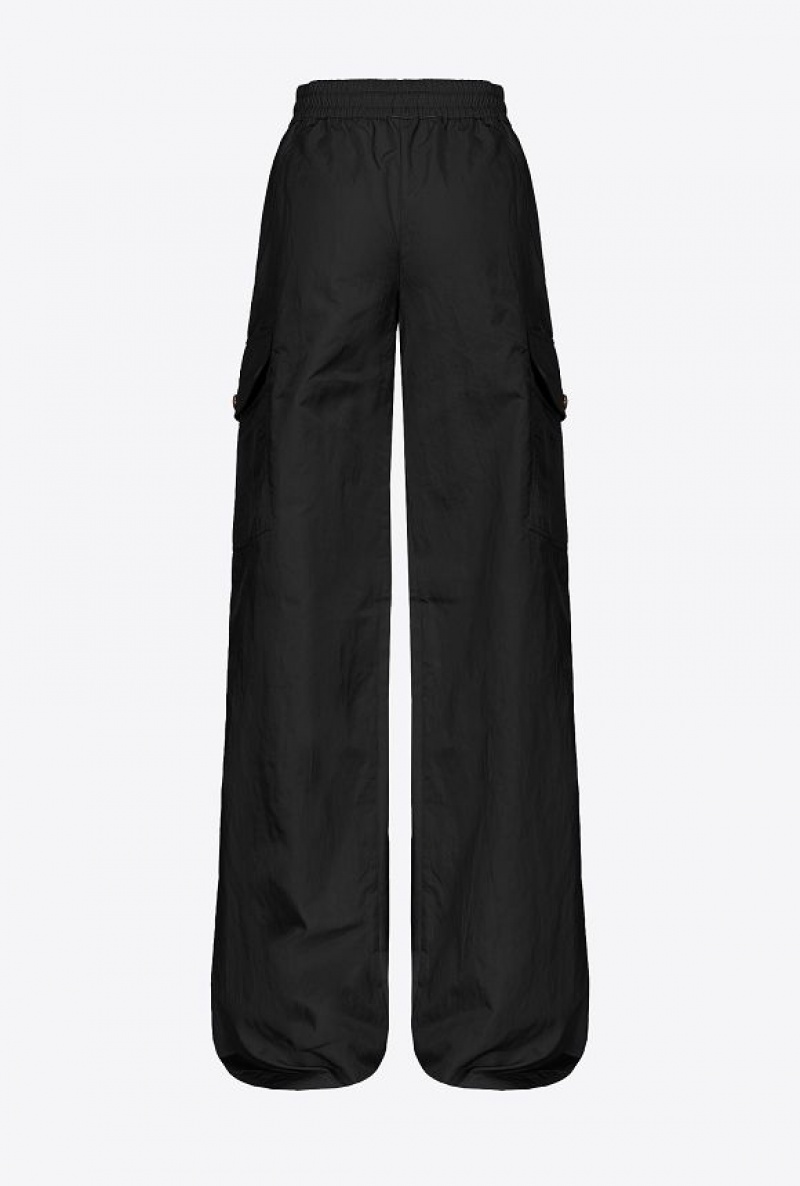 Pinko Technical Twill Cargo Trousers LIMO BLACK | SN-PKO33754