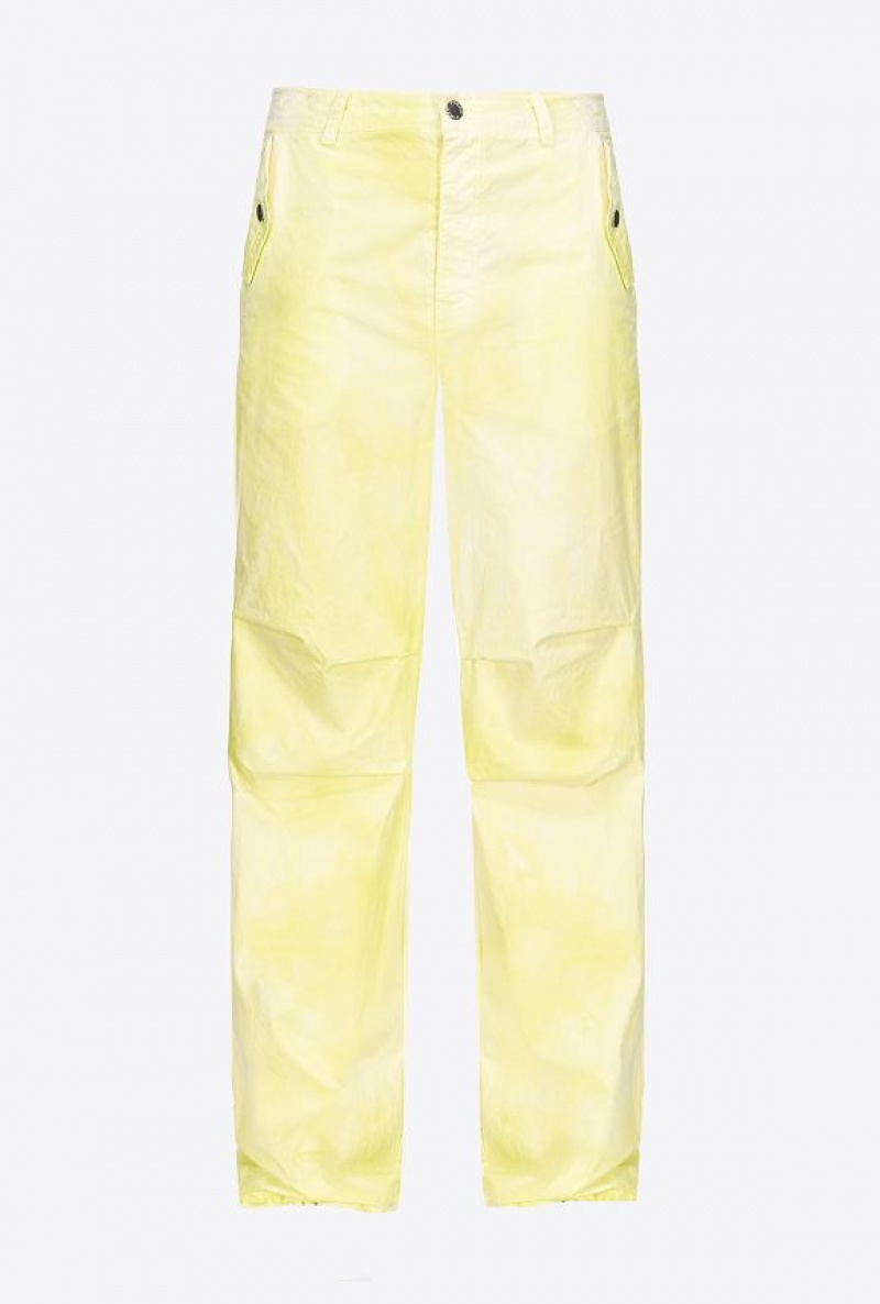 Pinko Tie-dyed Cotton Utility Trousers GREEN - SOLFATARA | SN-PKO33748