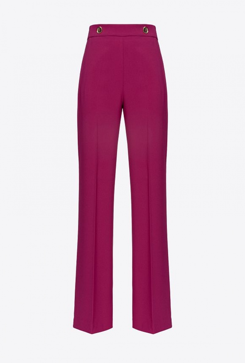 Pinko Trousers With Golden Buttons BOUGAINVILLEA PURPLE | SN-PKO33772