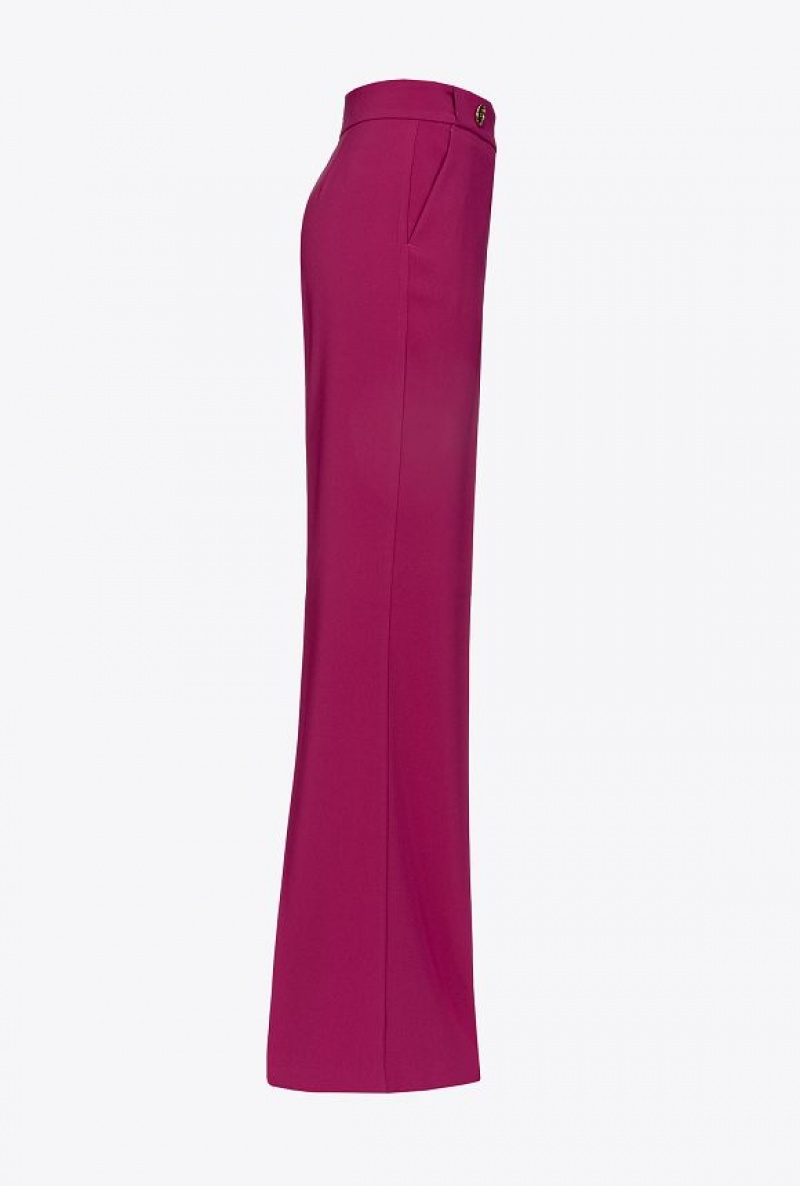 Pinko Trousers With Golden Buttons BOUGAINVILLEA PURPLE | SN-PKO33772