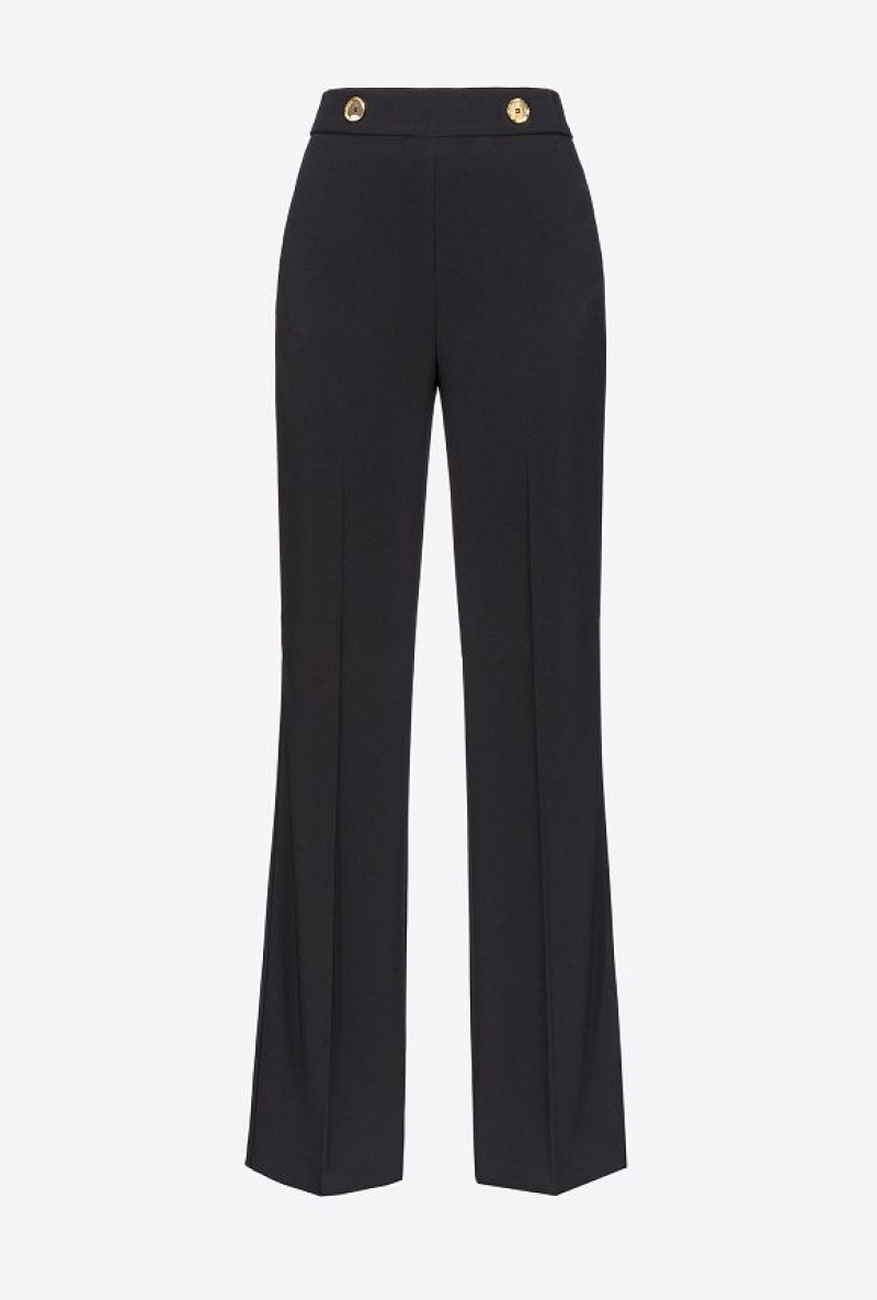 Pinko Trousers With Golden Buttons LIMO BLACK | SN-PKO33770