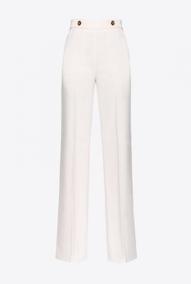 Pinko Trousers With Golden Buttons PASTEL PARCHMENT | SN-PKO33810