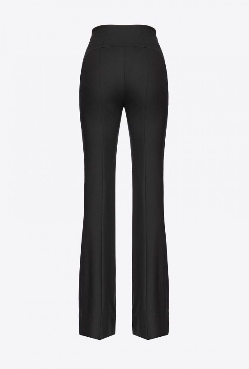 Pinko Trousers With Piercing Belt LIMO BLACK | SN-PKO33809