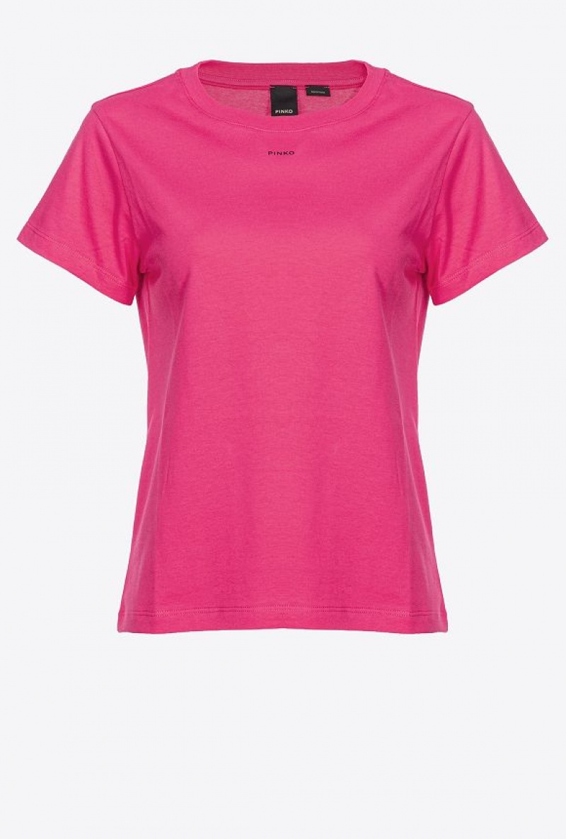 Pinko T-shirt With Micro Pinko Logo BEETROOT | SN-PKO33264