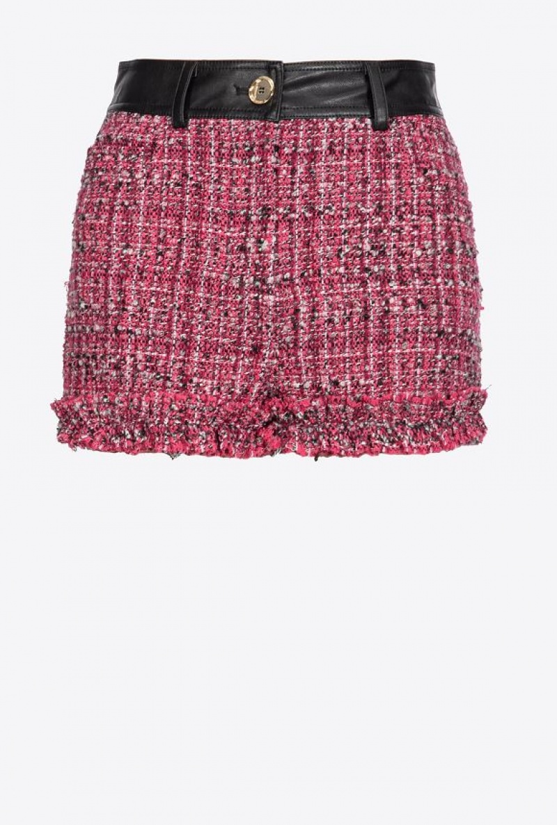 Pinko Tweed Shorts MULTICOLOUR - FUCHSIA/BLACK | SN-PKO33717