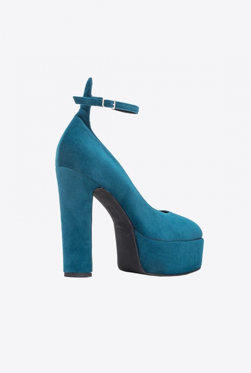 Pinko Velvet Mary Janes PETROL BLUE-PACIFIC BLUE | SN-PKO34155