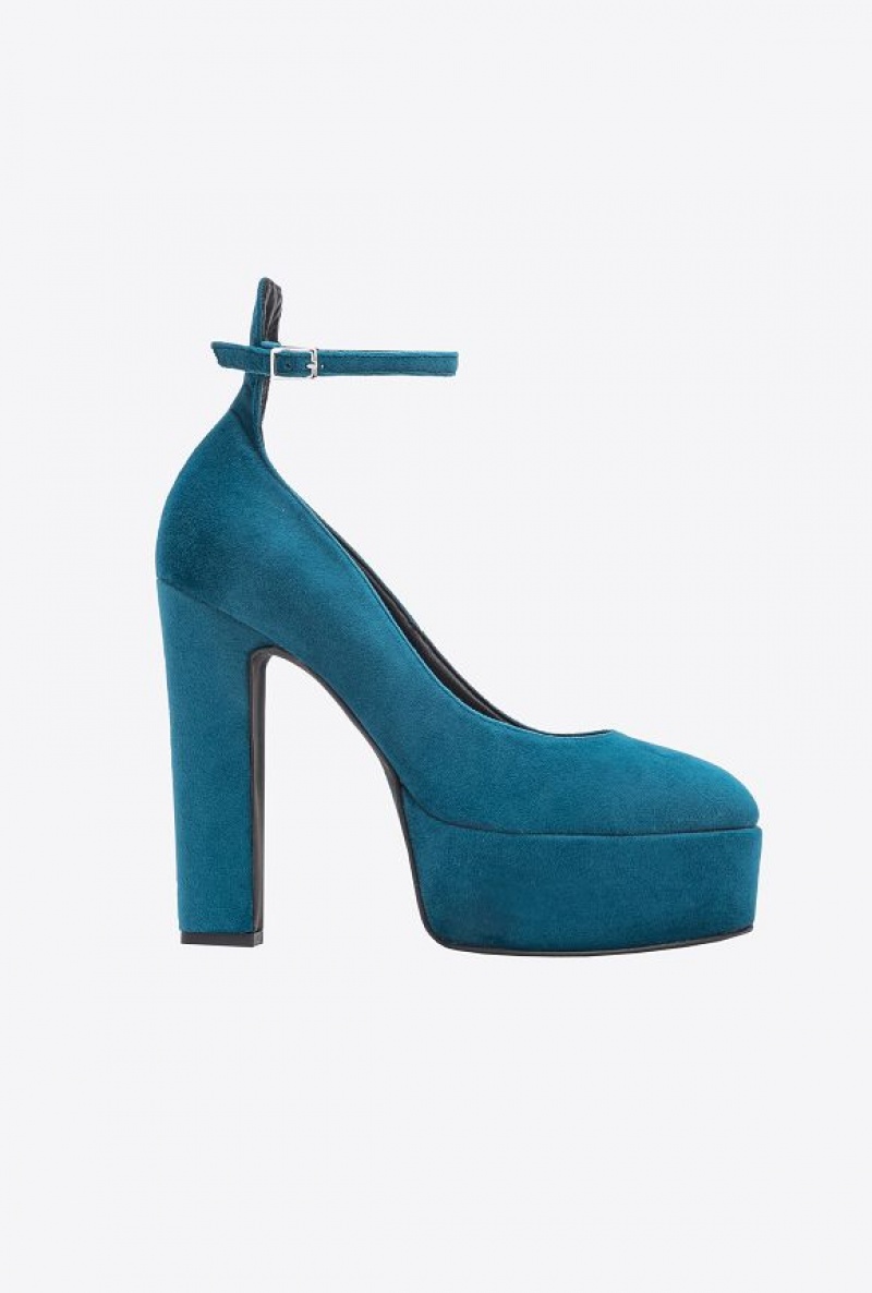 Pinko Velvet Mary Janes PETROL BLUE-PACIFIC BLUE | SN-PKO34155